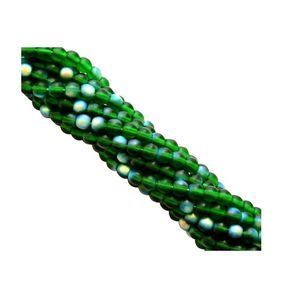 1200 Preciosa Czech Glass 4mm Matte Christmas Green AB Druk Round Bulk Beads